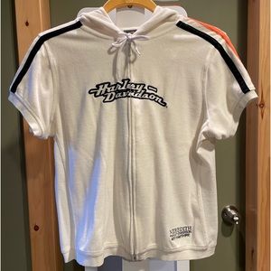 EUC Women’s Harley Davidson Terry cloth  zip up. Size Medium
